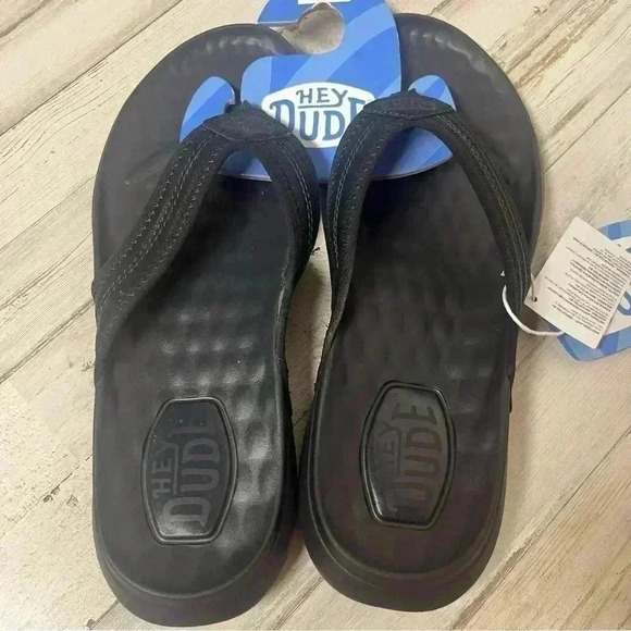 Hey Dude Mens Myers Flip Classic Black 9 NWT - Picture 3 of 5